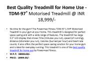Best Quality Treadmill for Home Use