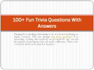 Fun Trivia Questions