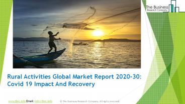 (2020-2023) Rural Activities Market Size, Share, Growth And Trends