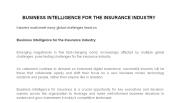 BUSINESS INTELLIGENCE FOR THE INSURANCE INDUSTRY