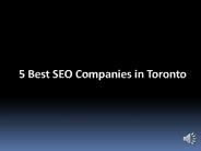 5 Best SEO Companies in Toronto