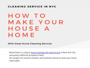 The Most Thorough & Effective NYC Home Cleaning