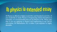 Ib Physics IA Extended Essay Tutor 2020
