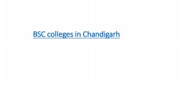 BSC colleges in Chandigarh