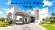 Qualities of Good Wedding Venues