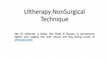 Ultherapy NonSurgical Technique