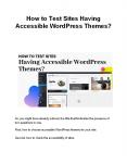 How to Test Sites Having Accessible WordPress Themes? PowerPoint PPT Presentation