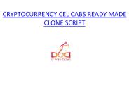 CRYPTOCURRENCY CEL CABS READY MADE CLONE SCRIPT