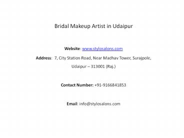 Bridal Makeup Artist in Udaipur