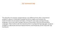 Sql homework help