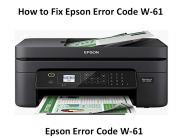 How to Fix Epson Error Code W-61