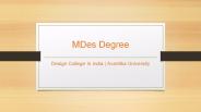 MDes Degree - Avantika University