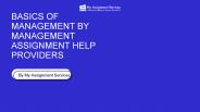 Basics Of Management By Management Assignment Help Providers