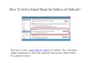 How To Solve Email Stuck In Outbox of Outlook?