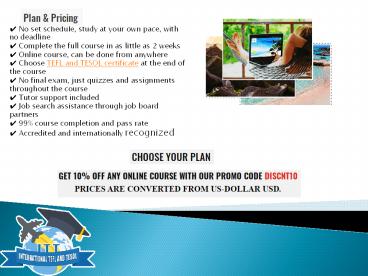 TEFL and TESOL certificate - Online TEFL courses PPT
