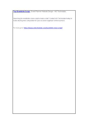 Top Eventbrite Script - Event Planner Website Design - AIS Technolabs