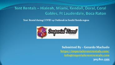 Tent Rentals in South Florida during COVID-19