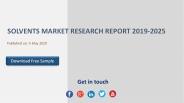 Solvents Market Research Report 2019-2025