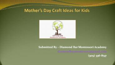 Mother’s day craft ideas for Kids