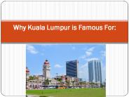 Kuala Lumpur is Famous For