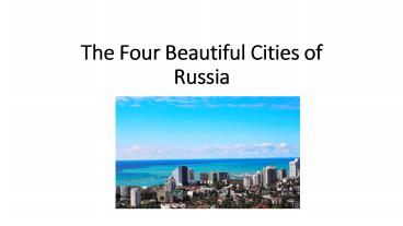 The beautiful cities of Russia