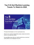 Top 5 AI And Machine Learning Trends To Watch In 2020 PowerPoint PPT Presentation