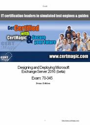 Pass Designing and Deploying Microsoft Exchange Server 2016 70-345 Exam with Guarantee