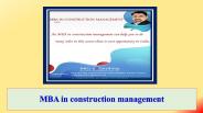 MBA in Construction Management