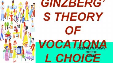 ELI GINZBERG'S VOCATIONAL CHOICE THEORY