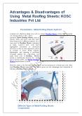 Advantages & Disadvantages of Using Metal Roofing Sheets: KOSC Industries Pvt Ltd PowerPoint PPT Presentation