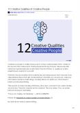 12  Creative qualities of creative people of all time. PowerPoint PPT Presentation