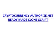 CRYPTOCURRENCY AUTHORIZE.NET READY MADE CLONE SCRIPT