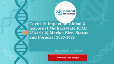 Covid 19 Impact on Global 2 Isobornyl Methacrylate CAS 7534 94 3 Market Size, Status and Forecast 20