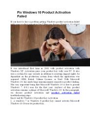 Fix Windows 10 Product Activation Failed