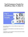 Top E-Commerce Trends For WordPress Sites To Stick To PowerPoint PPT Presentation