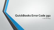 QuickBooks Error Code 392