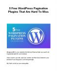 5 Free WordPress Pagination Plugins That Are Hard To Miss PowerPoint PPT Presentation