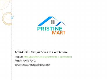 Affordable Flats for sales in Coimbatore
