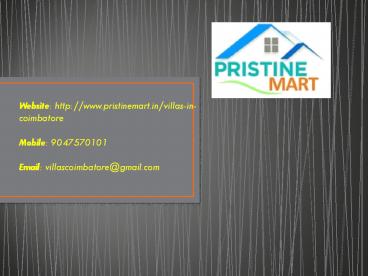 Villas for Sale in Coimbatore