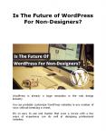 Is The Future of WordPress For Non-Designers? PowerPoint PPT Presentation
