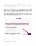 How to Recover Yahoo Mail Password with Security Question? PowerPoint PPT Presentation