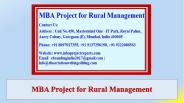 MBA Project for Rural Management
