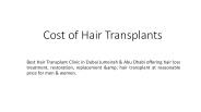Cost of Hair Transplants