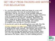 Get Help From Packers And Movers For Relocation