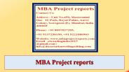 MBA Project reports