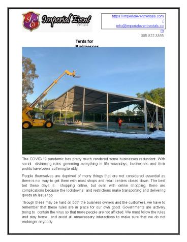 Tents for Businesses – Imperial Event Rentals