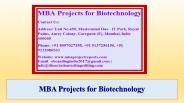 MBA Projects for Biotechnology