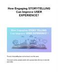 How Engaging STORYTELLING Can Improve USER EXPERIENCE? PowerPoint PPT Presentation