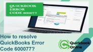 Quickbook Error Code 600077