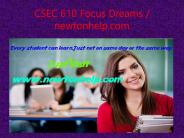 CSEC 610 Focus Dreams / newtonhelp.com